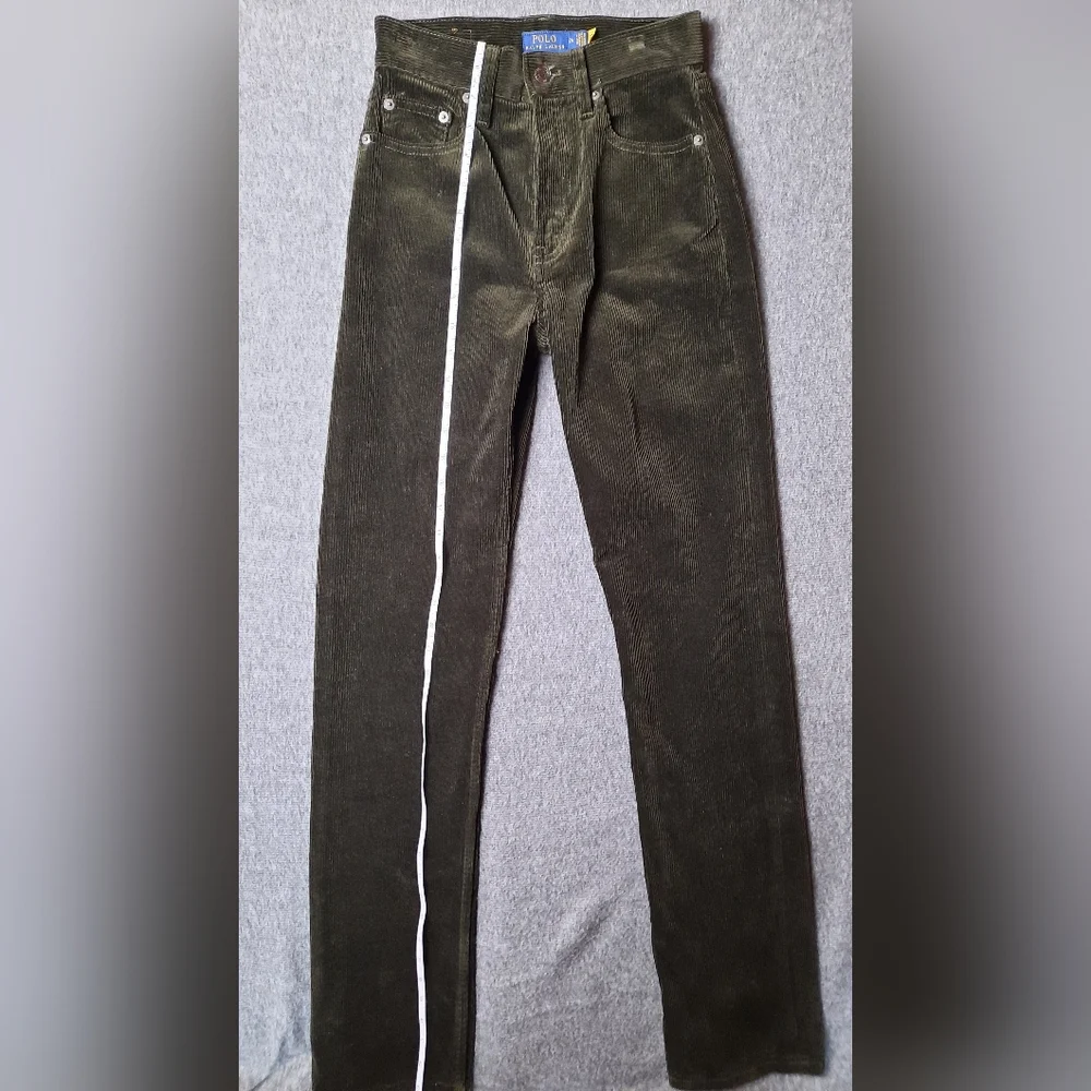 NWT! Polo Ralph Lauren Pants Womans 24 Green Corduroy Straight Preppy Classic - Picture 5 of 16